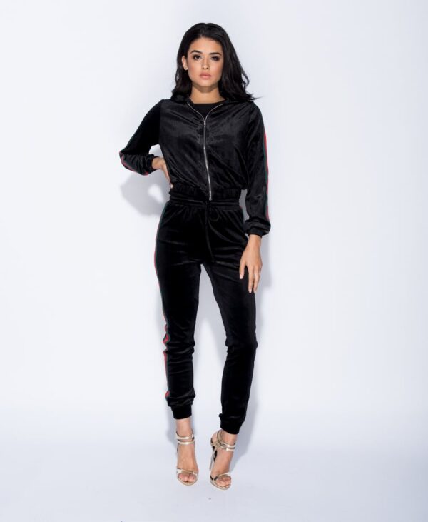 Luxury Velvet Tracksuit Set Black - Bild 4