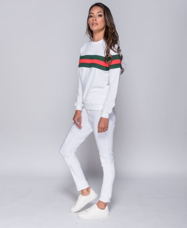 Stripe Detail Sweatshirt White - Bild 5