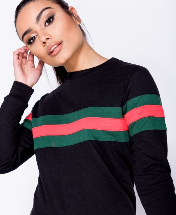 Stripe Detail Sweatshirt Black - Bild 2