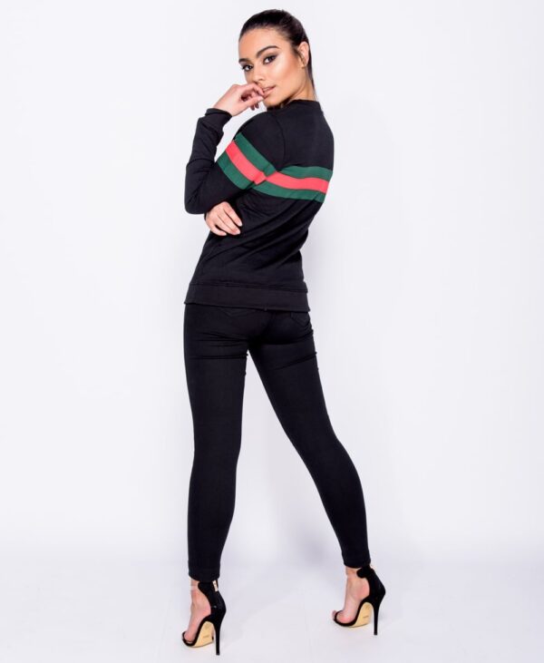 Stripe Detail Sweatshirt Black - Bild 4