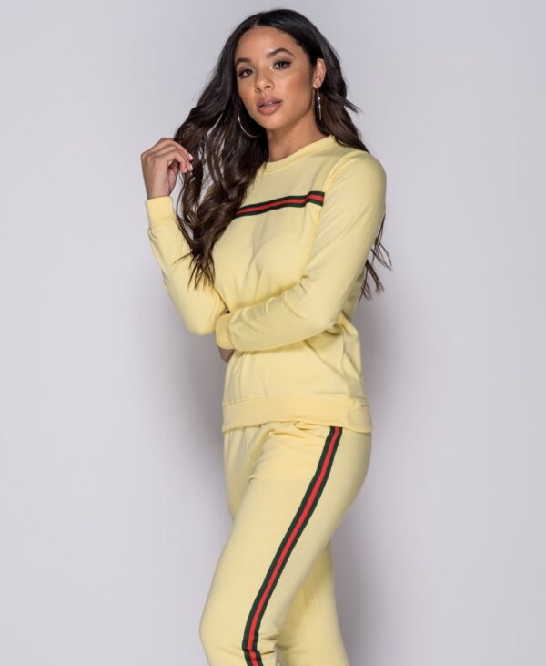 Stripe Detail loungewear Set Yellow